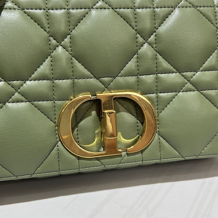 DIOR MEDIUM DIOR CARO BAG GREEN QUILTED
