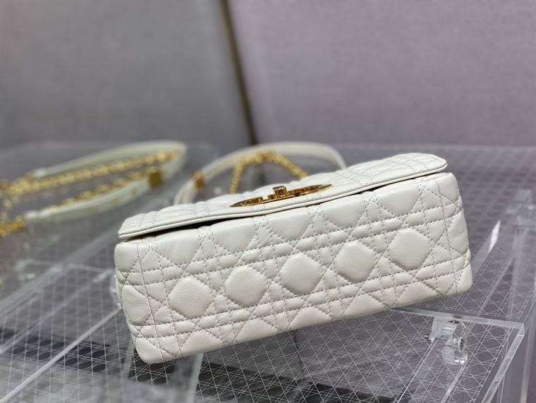 DIOR MEDIUM DIOR CARO BAG IVORY SUPPLE CANNAGE CALFSKIN