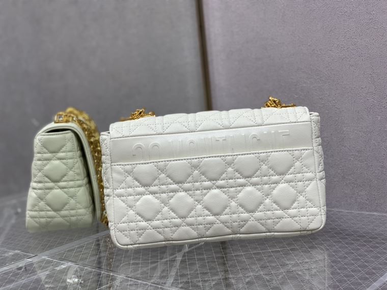 DIOR MEDIUM DIOR CARO BAG IVORY SUPPLE CANNAGE CALFSKIN