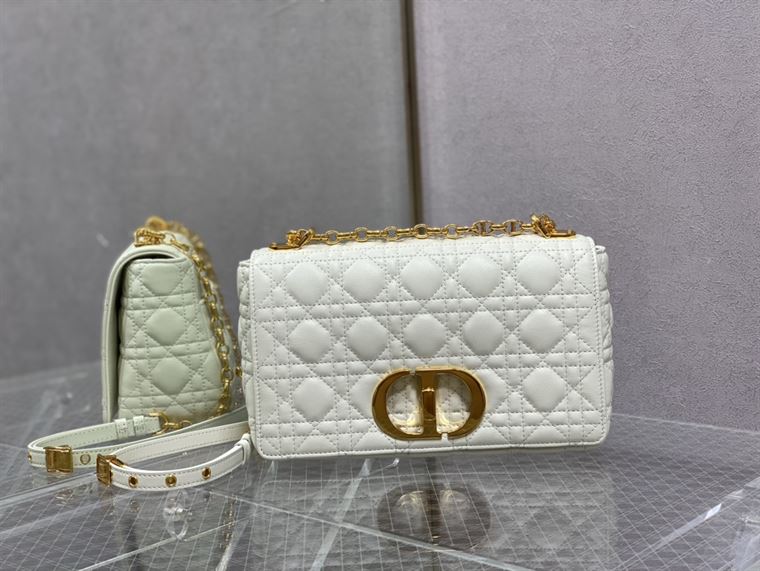 DIOR MEDIUM DIOR CARO BAG IVORY SUPPLE CANNAGE CALFSKIN