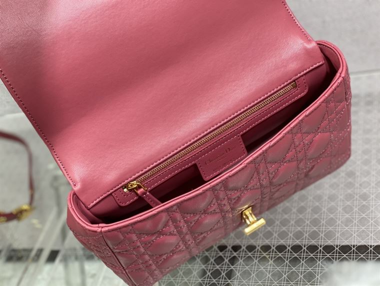 DIOR MEDIUM DIOR CARO BAG PINK SUPPLE CANNAGE CALFSKIN
