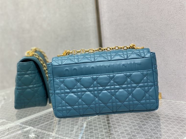 DIOR MEDIUM DIOR CARO BAG ROYAL BLUE SUPPLE CANNAGE CALFSKIN