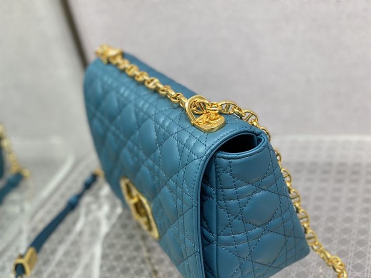 DIOR MEDIUM DIOR CARO BAG ROYAL BLUE SUPPLE CANNAGE CALFSKIN