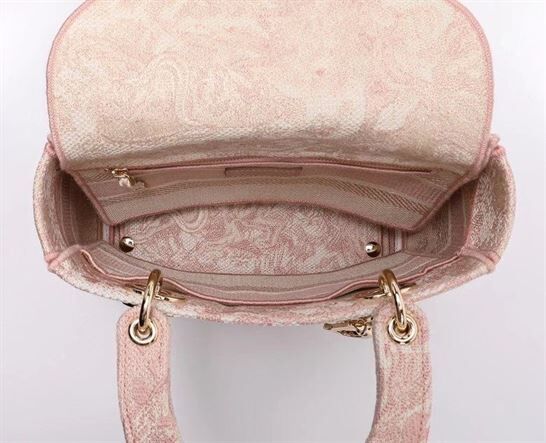 DIOR MEDIUM LADY D-LITE PINK BAG