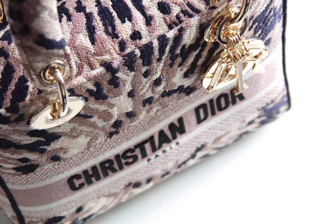DIOR MEDIUM LADY D-LITE BAG IN MULTICOLOR TIE EMBROIDERY