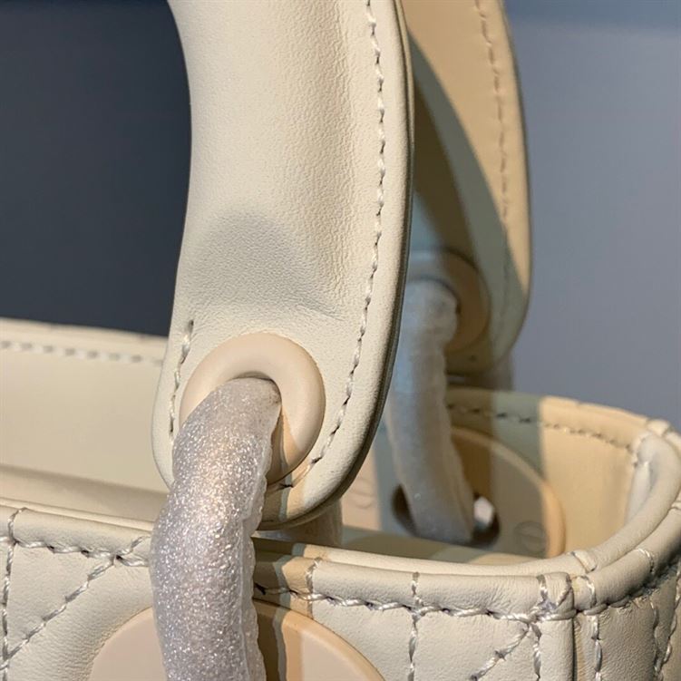 DIOR MINI LADY DIOR BAG LATTE ULTRAMATTE CANNAGE CALFSKIN