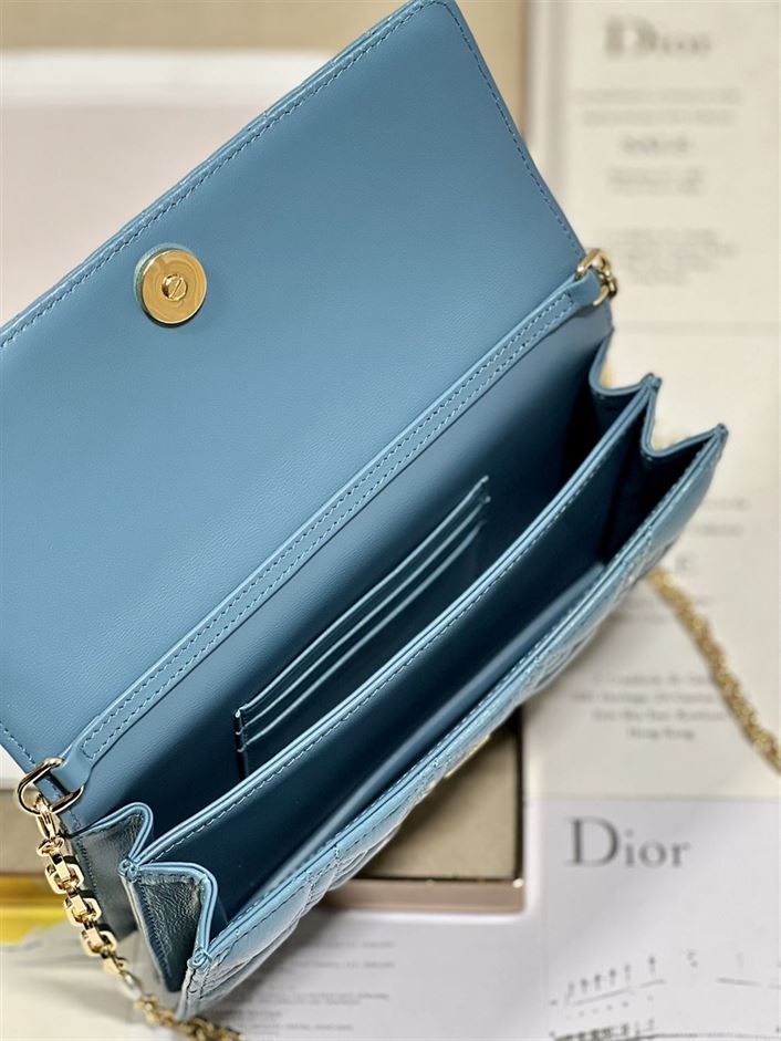 DIOR MISS DIOR MINI BAG BLUE CANNAGE LAMBSKIN