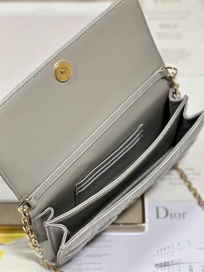 DIOR MISS DIOR MINI BAG GREY CANNAGE LAMBSKIN