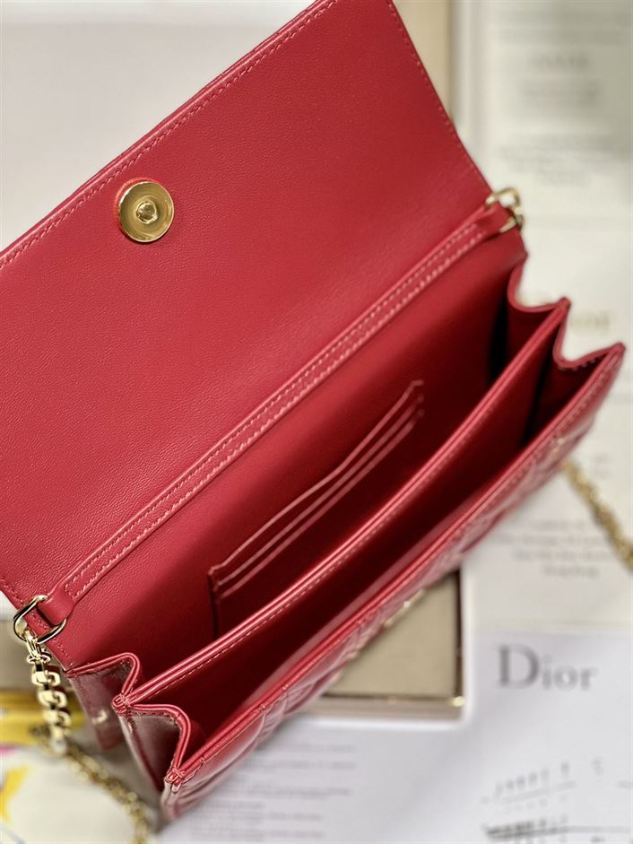 DIOR MISS DIOR MINI BAG RED CANNAGE LAMBSKIN