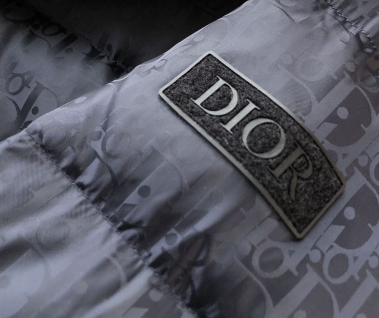 DIOR OBLIQUE DOWN JACKET BLACK NYLON TECHNICAL JACQUARD - DRC008