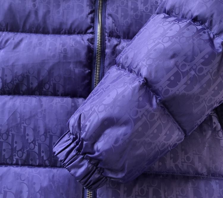 DIOR OBLIQUE DOWN JACKET PURPLE NYLON JACQUARD - DRC007
