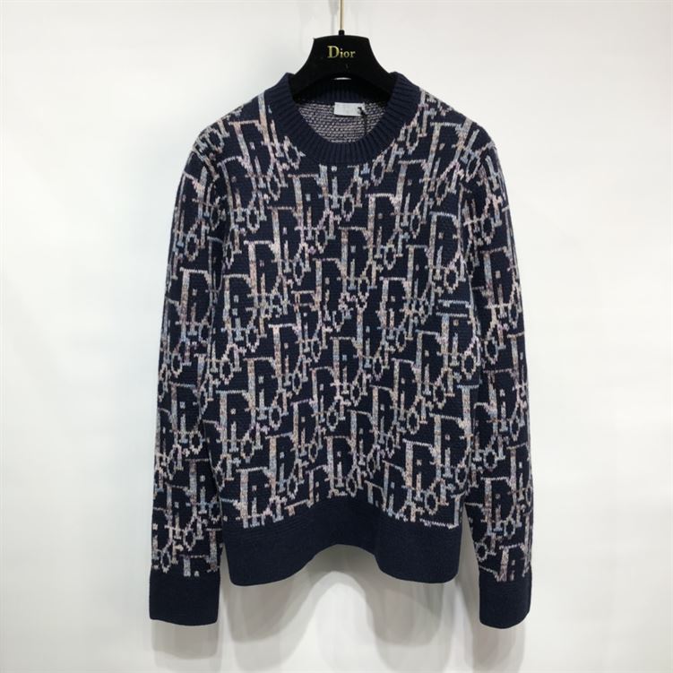 DIOR OBLIQUE SWEATER NAVY BLUE - DOS007
