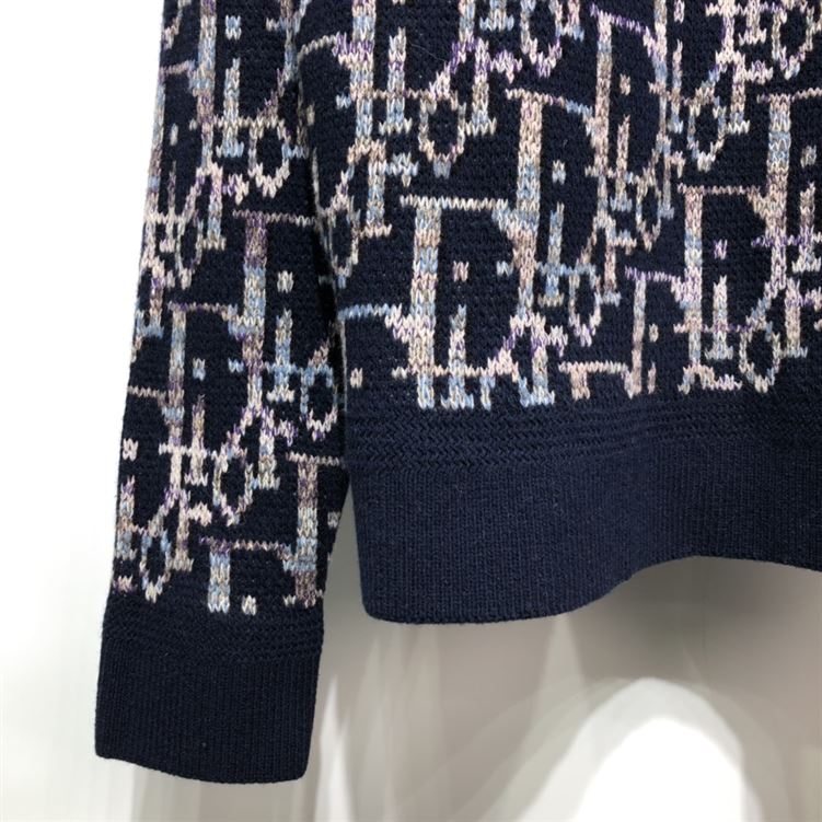 DIOR OBLIQUE SWEATER NAVY BLUE - DOS007