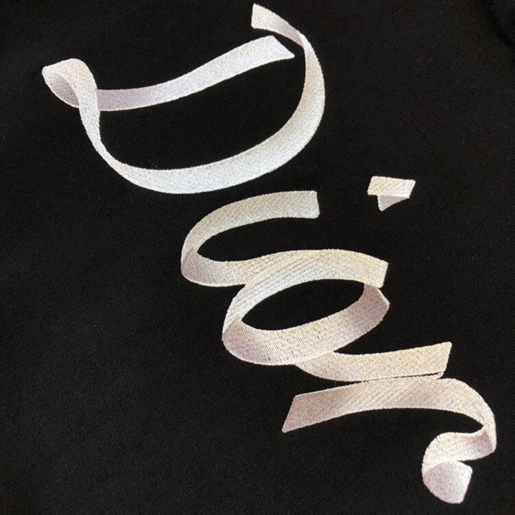 DIOR OVERSIZED HOODED SWEATSHIRT LIGHT BLACK ORGANIC COTTON FLEECE