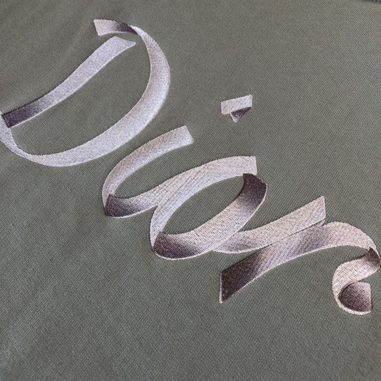 DIOR OVERSIZED HOODED SWEATSHIRT LIGHT GREEN ORGANIC COTTON FLEECE