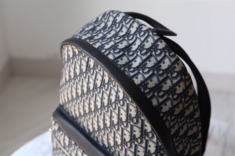 DIOR RIDER BACKPACK BEIGE AND BLACK DIOR OBLIQUE JACQUARD - DIO028