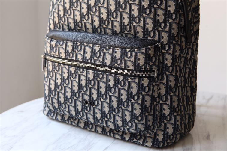 DIOR RIDER BACKPACK BEIGE AND BLACK DIOR OBLIQUE JACQUARD - DIO028