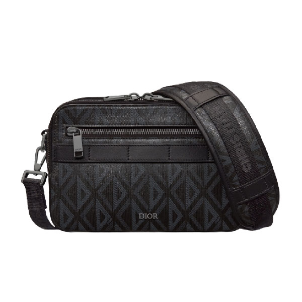 DIOR SAFARI BAG WITH STRAP BLACK CD DIAMOND CANVAS - DIO050