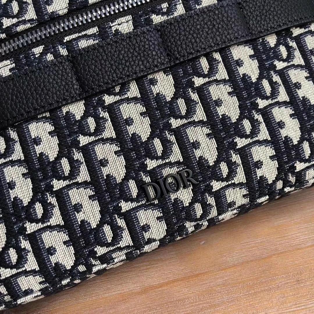 DIOR SAFARI MESSENGER BAG BEIGE AND BLACK DIOR OBLIQUE JACQUARD - DIO001