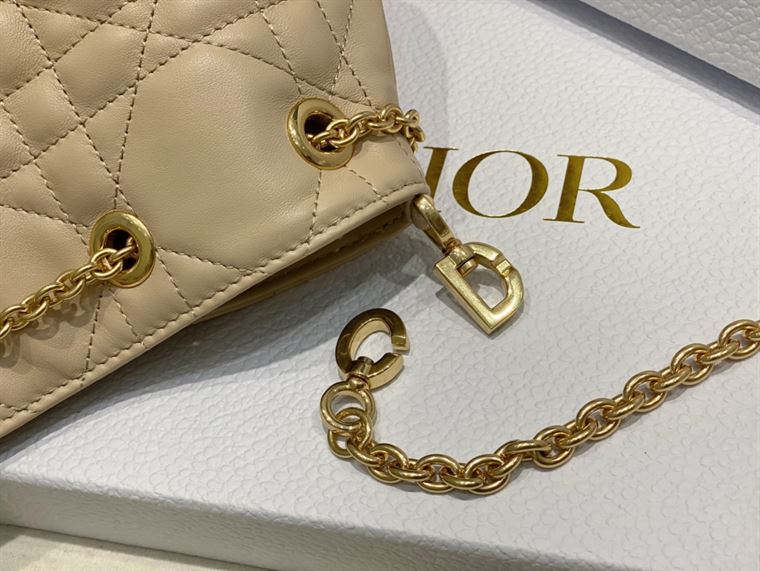 DIOR SMALL DIOR AMMI BAG BEIGE SUPPLE MACROCANNAGE LAMBSKIN