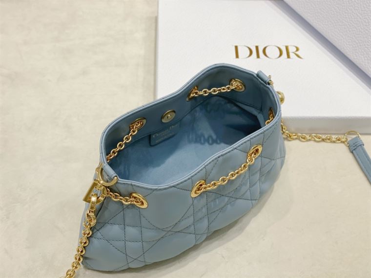DIOR SMALL DIOR AMMI BAG BLUE SUPPLE MACROCANNAGE LAMBSKIN