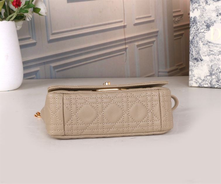 DIOR SMALL DIOR CARO BAG BEIGE SUPPLE CANNAGE
