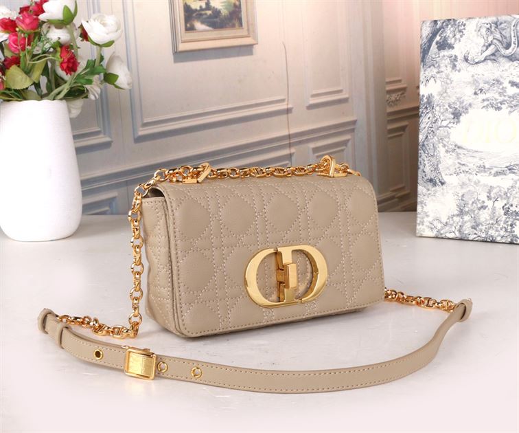 DIOR SMALL DIOR CARO BAG BEIGE SUPPLE CANNAGE