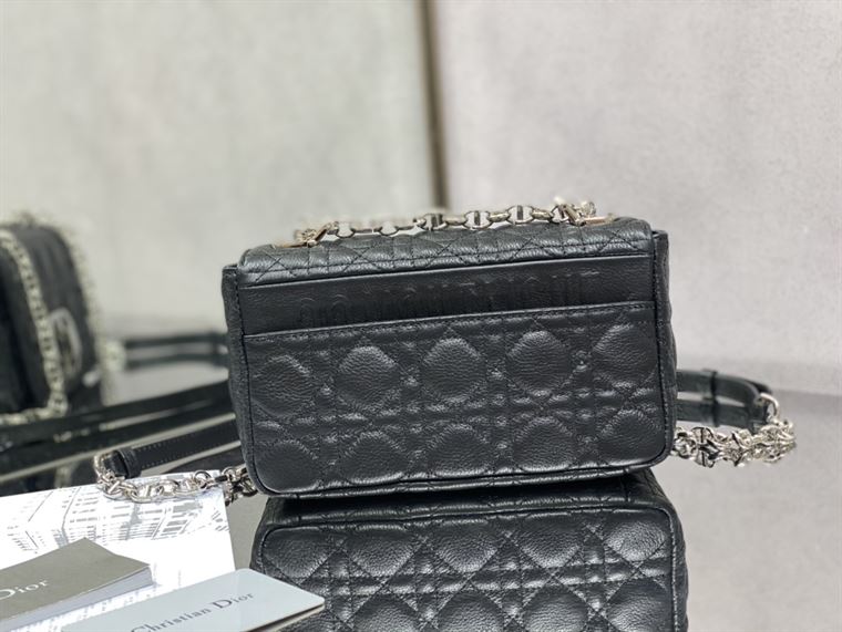 DIOR SMALL DIOR CARO BAG BLACK SUPPLE CANNAGE