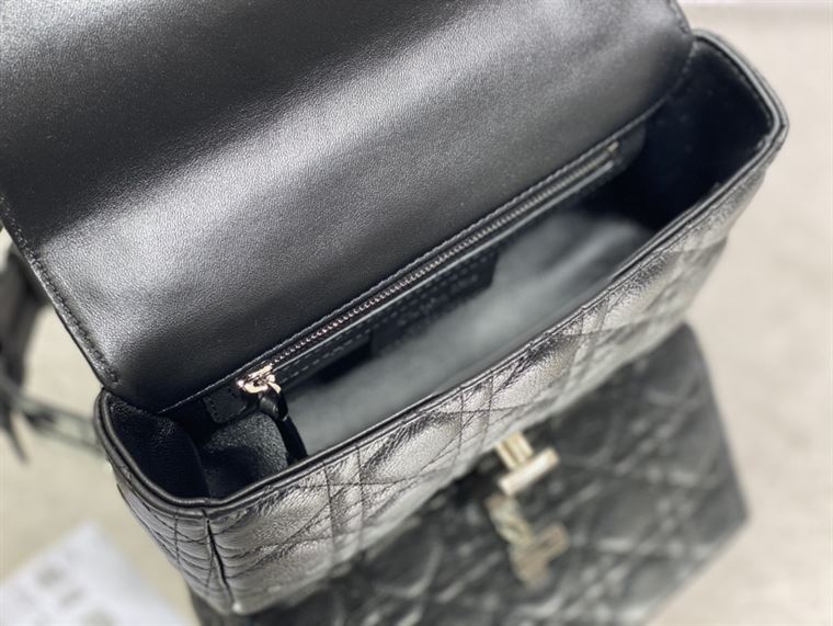 DIOR SMALL DIOR CARO BAG BLACK SUPPLE CANNAGE