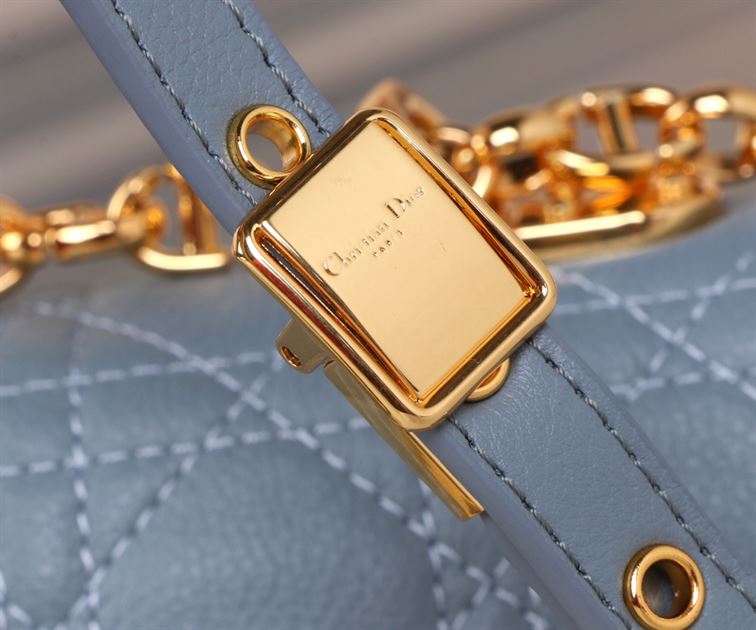 DIOR SMALL DIOR CARO BAG BLUE SUPPLE CANNAGE