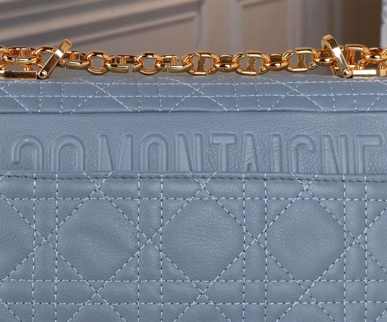 DIOR SMALL DIOR CARO BAG BLUE SUPPLE CANNAGE