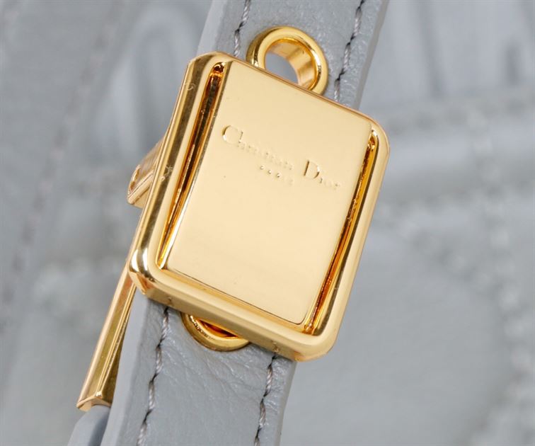 DIOR SMALL DIOR CARO BAG ETHEREAL GRAY SUPPLE