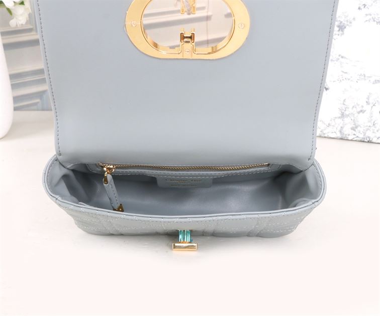 DIOR SMALL DIOR CARO BAG ETHEREAL GRAY SUPPLE