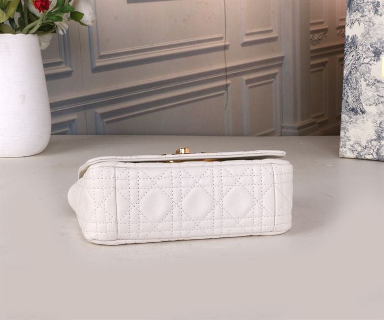 DIOR SMALL DIOR CARO BAG WHITE SUPPLE