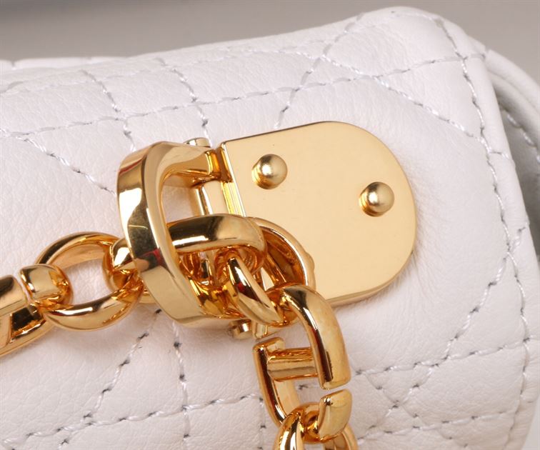 DIOR SMALL DIOR CARO BAG WHITE SUPPLE