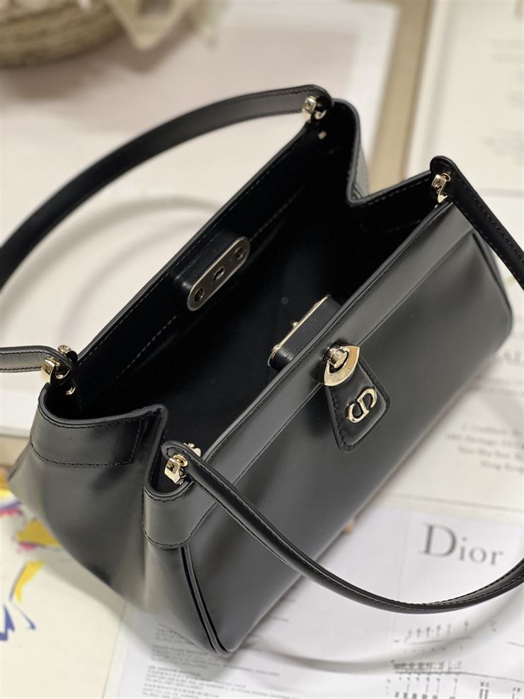 DIOR SMALL DIOR KEY BAG BLACK BOX CALFSKIN