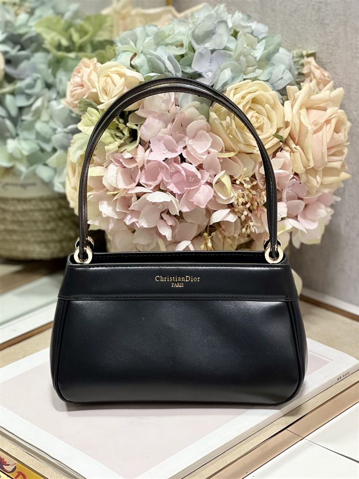 DIOR SMALL DIOR KEY BAG BLACK BOX CALFSKIN