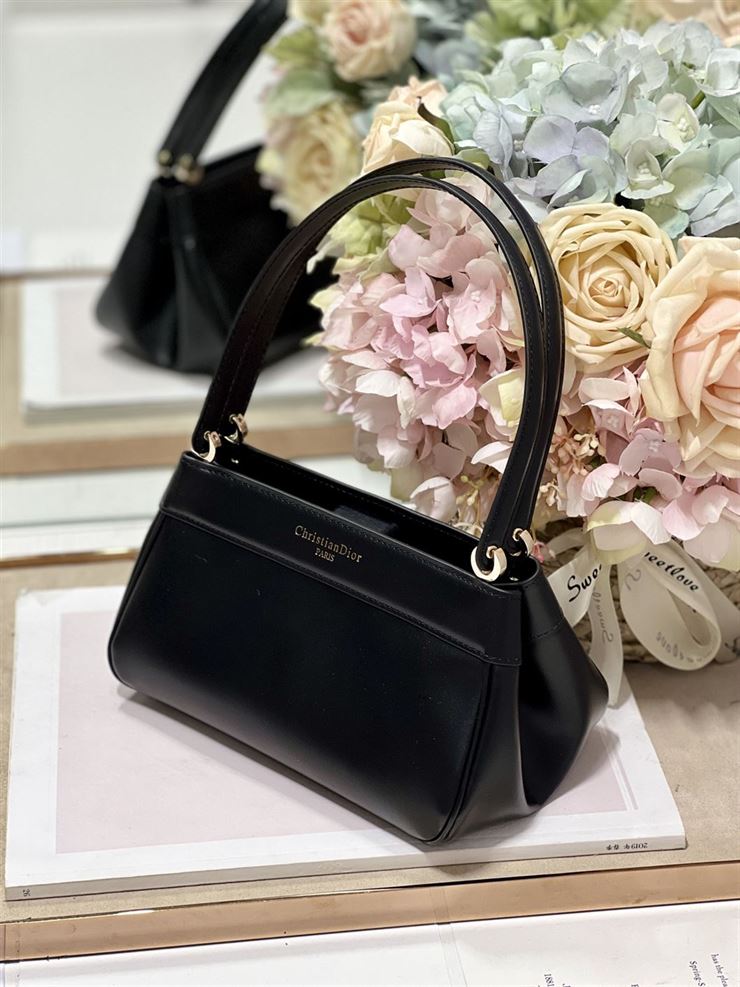 DIOR SMALL DIOR KEY BAG BLACK BOX CALFSKIN