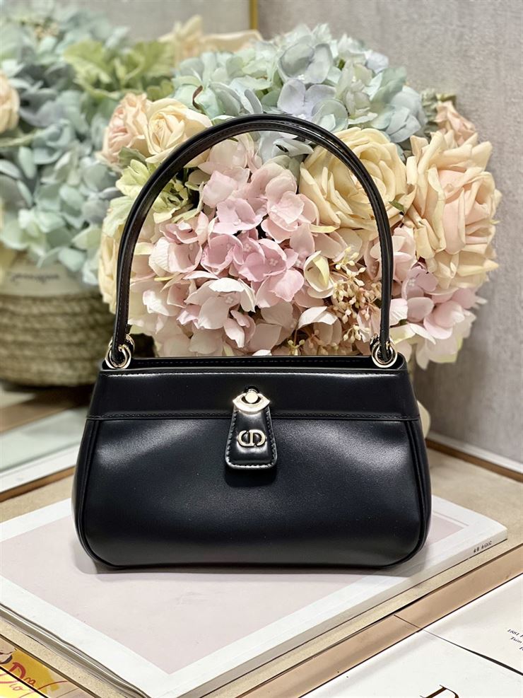 DIOR SMALL DIOR KEY BAG BLACK BOX CALFSKIN