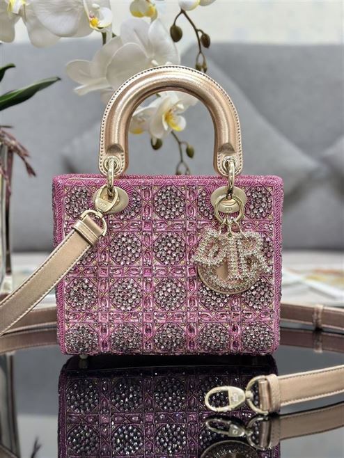 DIOR SMALL LADY DIOR PINK BAG