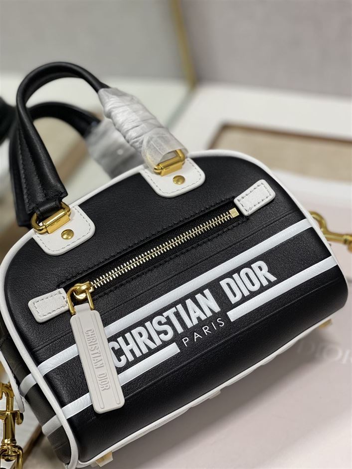 DIOR VIBE ZIP BOWLING MICRO BAG BLACK CALFSKIN