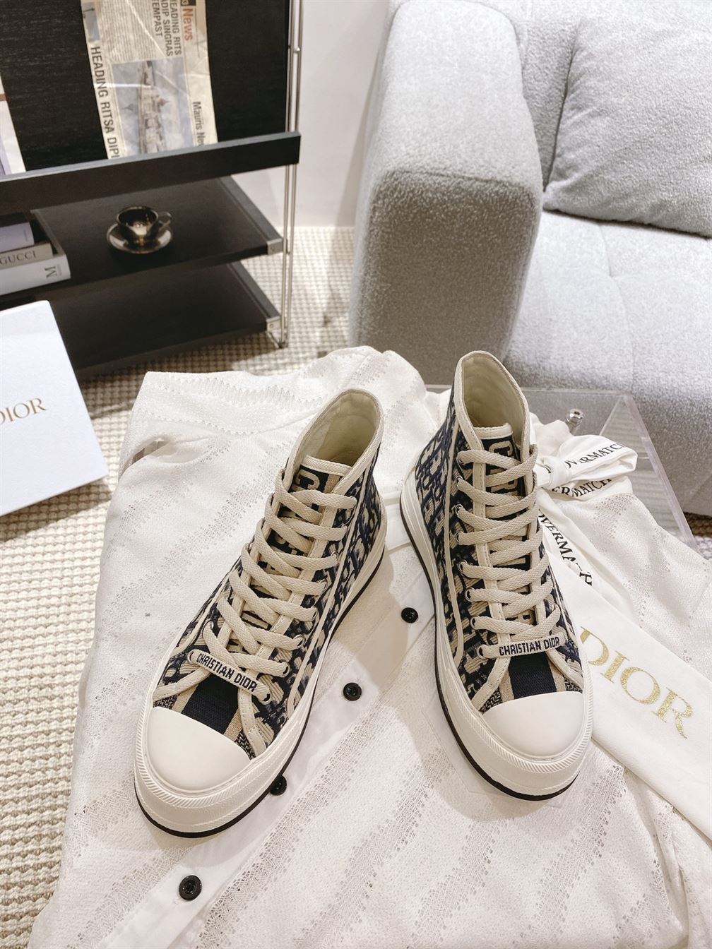 DIOR WALK'N'DIOR HIGH-TOP PLATFORM SNEAKER - DO115