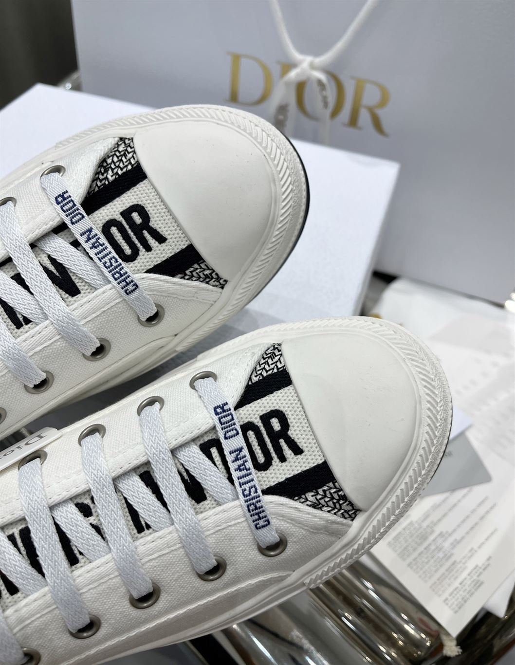 DIOR WALK'N'DIOR SNEAKER WHITE COTTON CANVAS - DO125