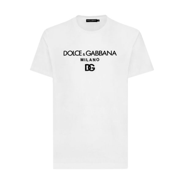 DOLCE & GABBANA COTTON T-SHIRT WITH DG EMBROIDERY - DT002