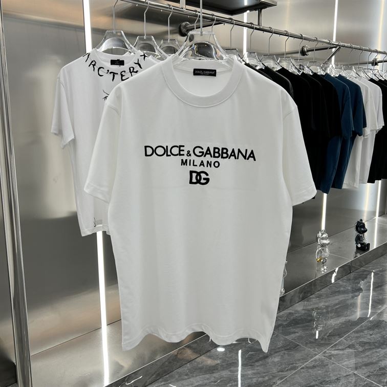 DOLCE & GABBANA COTTON T-SHIRT WITH DG EMBROIDERY - DT002