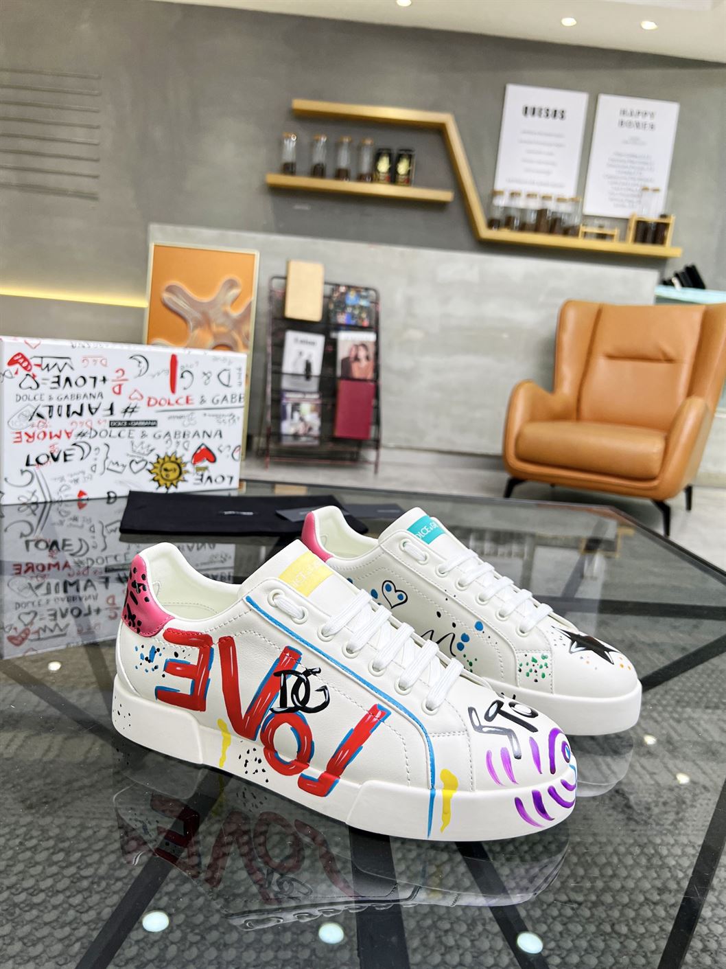 DOLCE & GABBANA LIMITED EDITION PORTOFINO GRAFFITI SNEAKERS – DG020