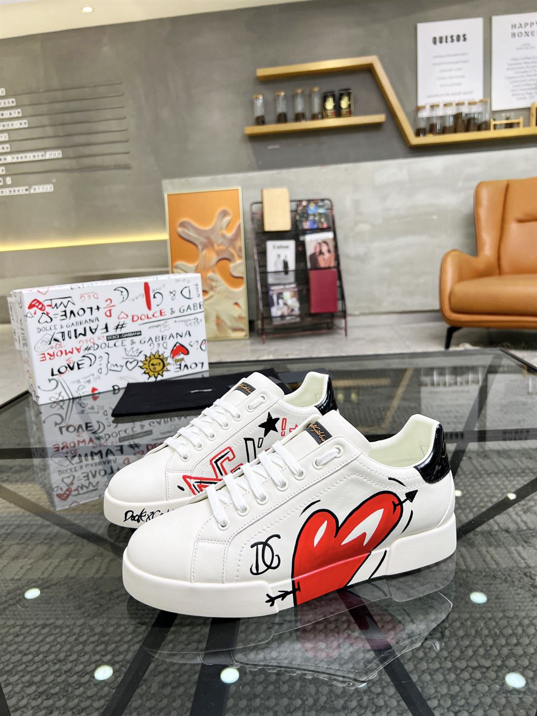 DOLCE & GABBANA PORTOFINO CUORE SNEAKERS MULTICOLOR – DG021