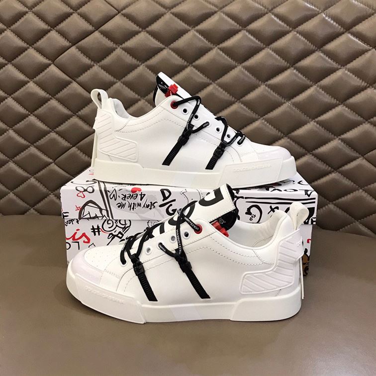 DOLCE & GABBANA PORTOFINO SNEAKER IN CALFSKIN AND PATENT LEATHER – DG031