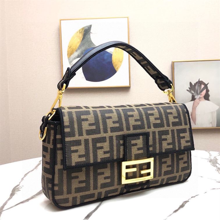 FENDI BAGUETTE JACQUARD FF FABRIC BAG