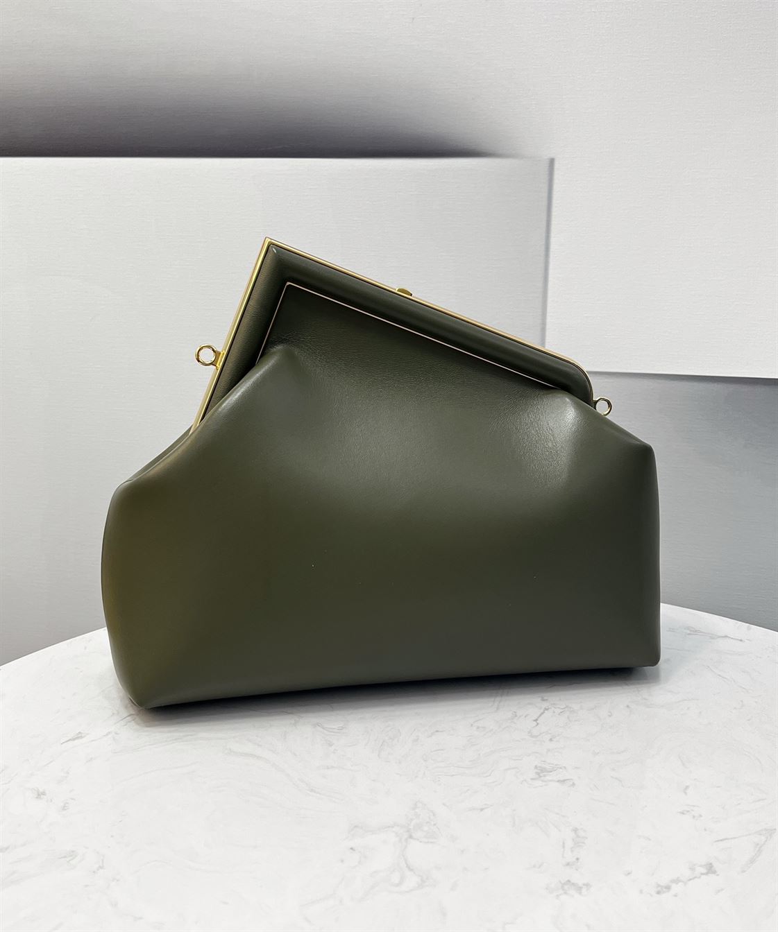 FENDI FIRST MEDIUM GREEN LEATHER BAG